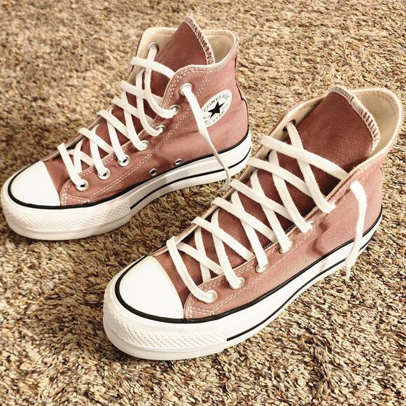 Converse Platform High Top Dusty Rose Pink Sneakers Size 6 - Picture 3 of 8
